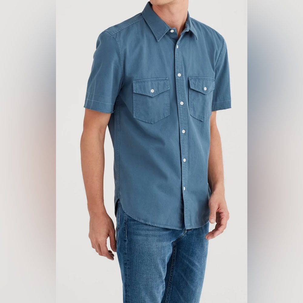 NWT, Short Sleeve Military Shirt in Cadet Blue